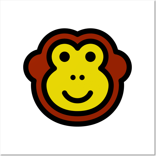 Cute Little Monkey Ape Yellow Wall Art by BradleyHeal